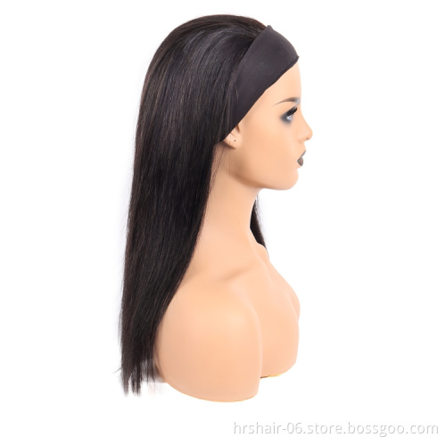 Wholesale Headband Wig Human Hair For Black Women,Remy Human Hair Headband Wig, Glueless Lace Wigs 100% Virgin Human Hair